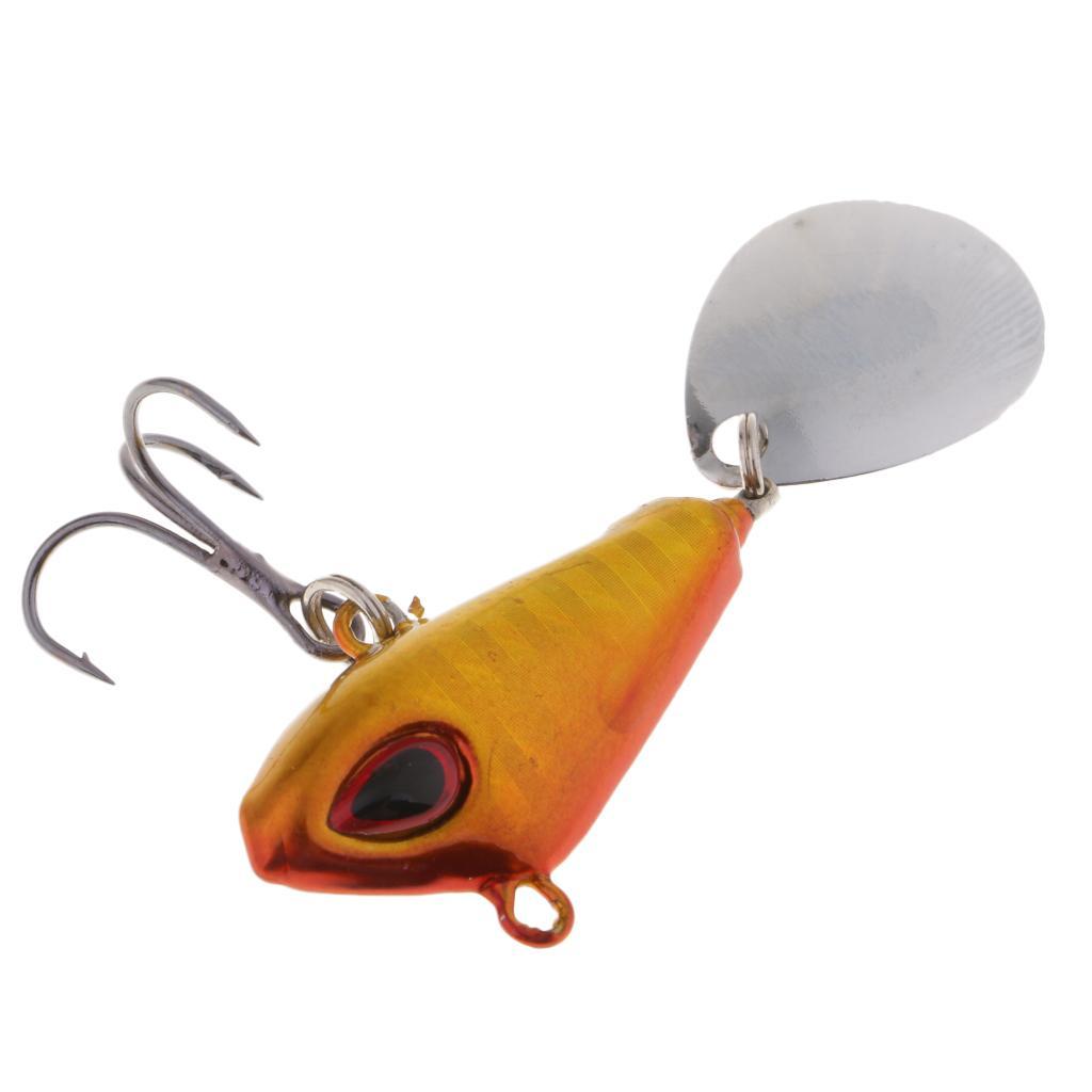 Metal Hard Sequins VIB Artificial Fishing Spoon Lure Life-like 3D Eyes Bait