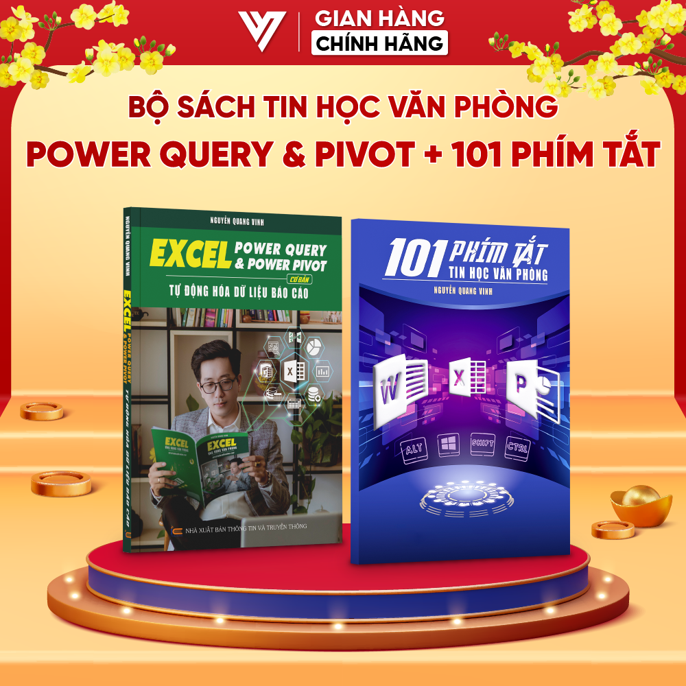 Bộ Sách Excel Power Query, Pivot và 101 Phím Tắt Bí Quyết Làm Chủ Excel Ứng Dụng Tin Học Văn Phòng Nâng Cao