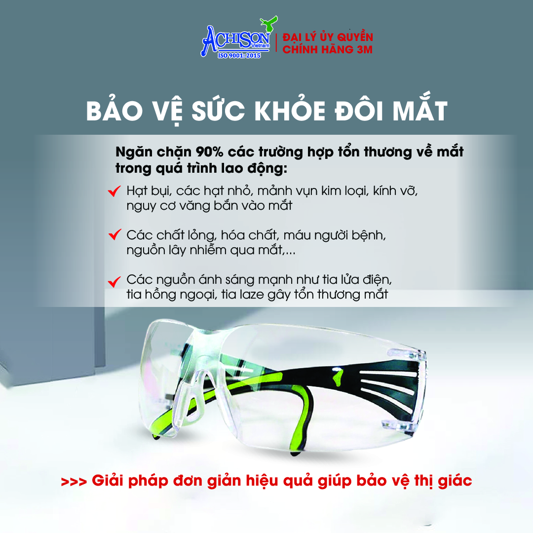 Kính bảo hộ lao động, kính chống bụi, chống đọng sương, chống trầy xước cao cấp 3M SF401AF - Xuất xứ Đài Loan