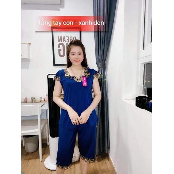 Đồ Bộ Thun Lạnh Phối Ren Lửng Tay Con