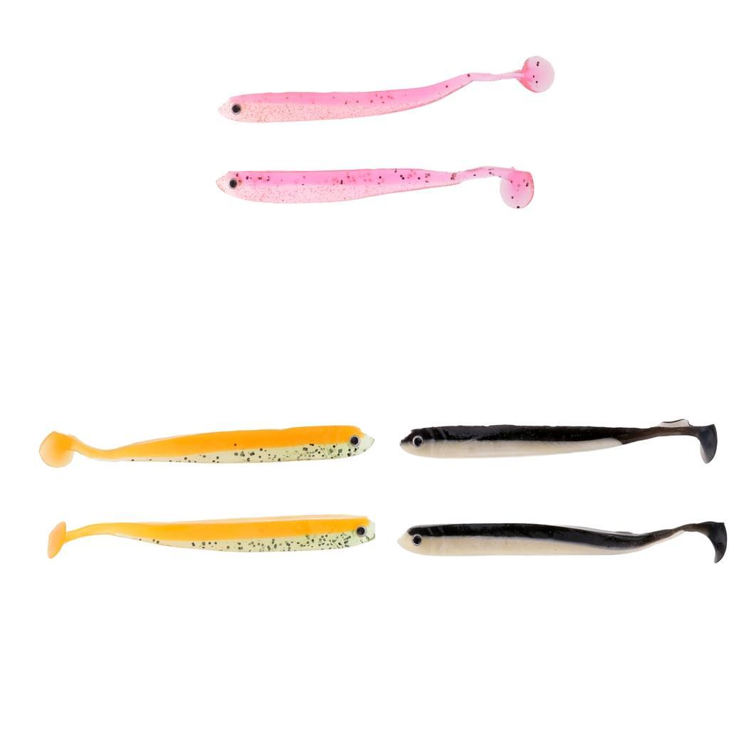 2Pcs Worm Fishing Lures Soft Wobblers Crank Baits Artificial Fish Shape T-tail Baits 9g