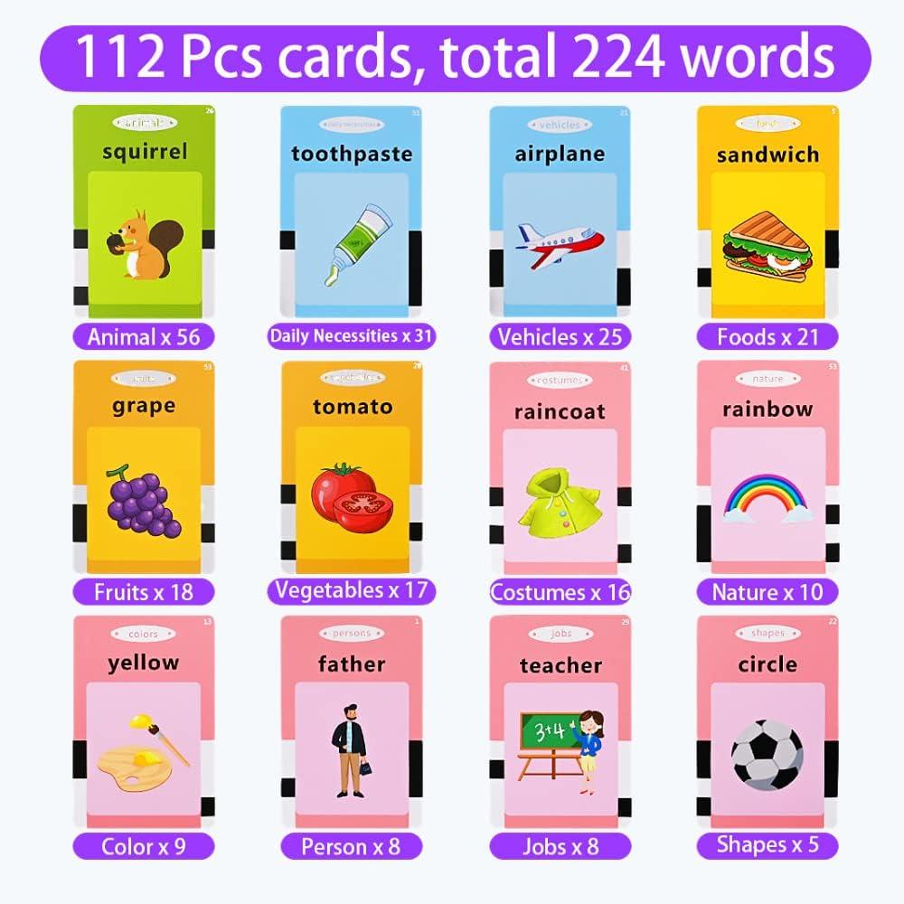 Đồ chơi trẻ mới biết đi cho bé trai 2 3 4 5 tuổi, Thẻ flash nói 224 từ nhìn, Đồ chơi giác quan Montessori cho trẻ tự kỷ, Đồ chơi học tập cho trẻ tự kỷ