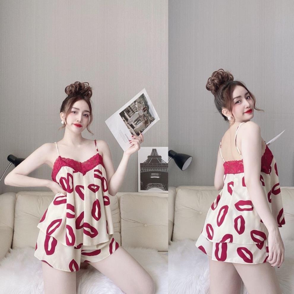 Đồ Ngủ Nữ BIGSIZE Đồ Ngủ Sexy lụa Satin cao cấp mềm mại xinh xắn < 70KG kèm hình thật shop chụp
