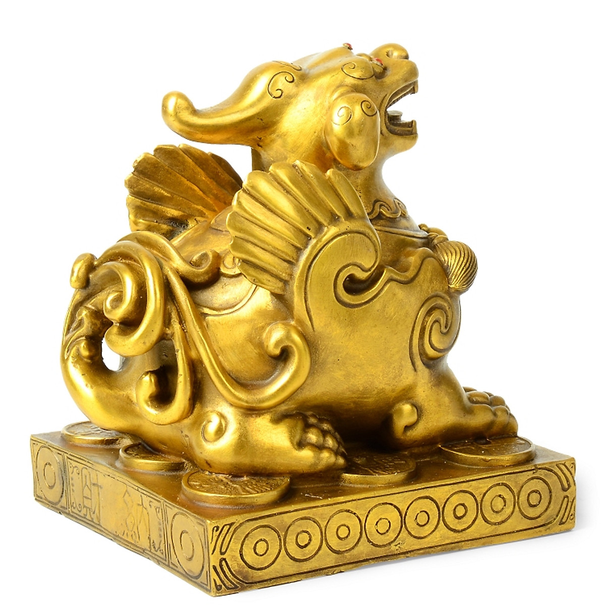 Tượng linh vật Tỳ Hưu bệ bằng đồng thau phong thủy BH9722