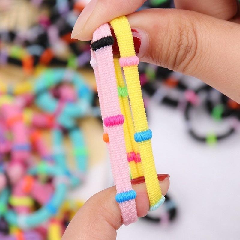 SET 50/100 thun buộc tóc co giãn nhiều màu sắc CẦU VÒNG ngọt ngào xinh xắn