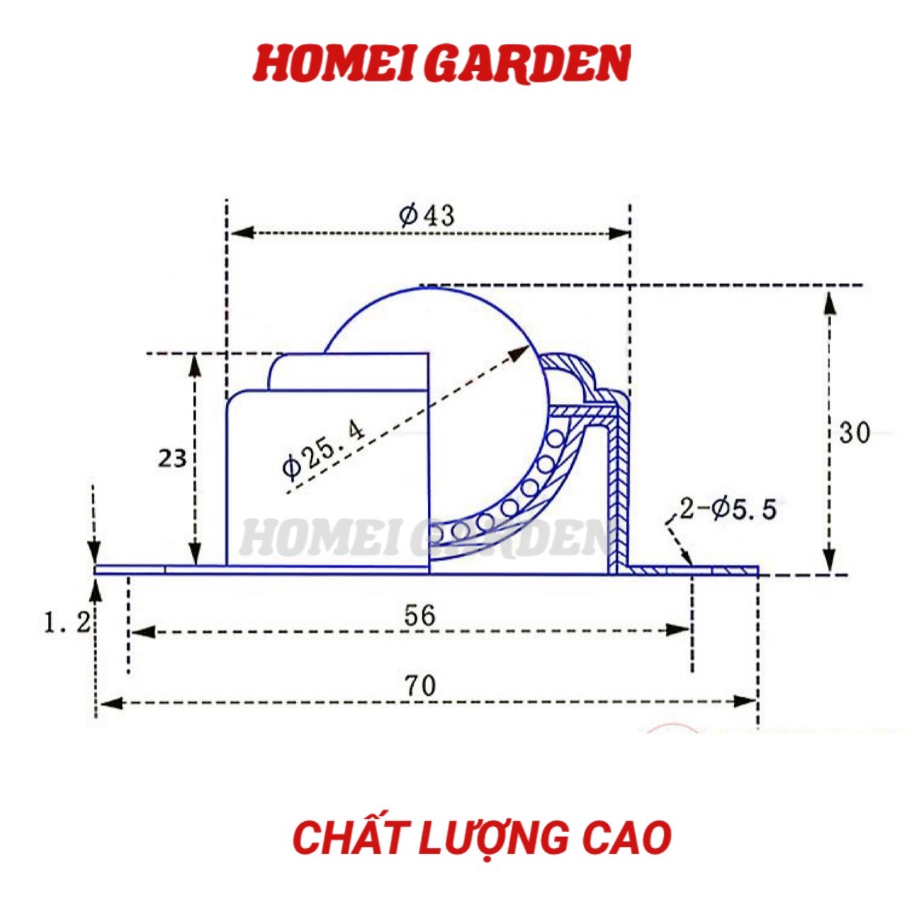 Bánh xe bi cầu CY-25A tải trọng 20kg chất lượng cao - HM0068