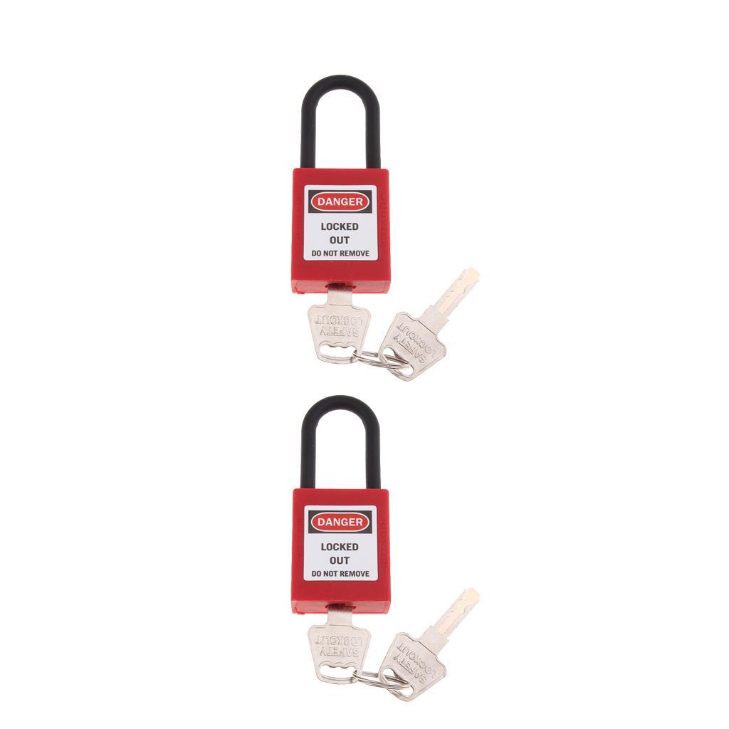 2x Security Lock Padlock with Different PVC Stainless Steel Red