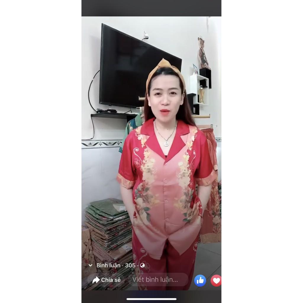 Thời trang trung niên cho mẹ,Bộ mặc nhà trung niên lụa latin cao cấp 50-75 kg
