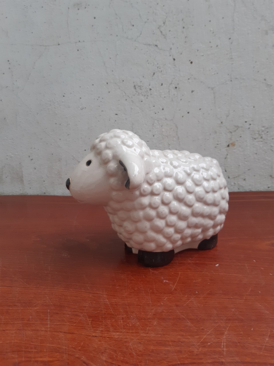 Tượng gốm cừu trắng nhỏ D20cm