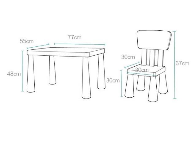 Bộ bàn ghế Nhựa Cao Cấp cho Bé - Màu Xanh Bơ