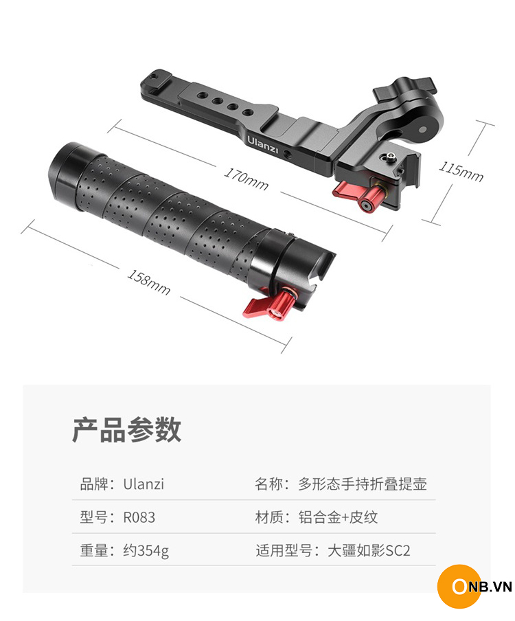 R083 Tay Cầm Gắn Gimbal Ronin RS3 RS2 RSC2 hỗ trợ quay