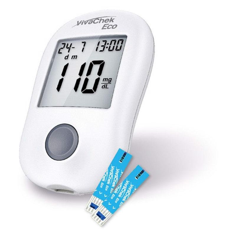 Bộ máy đo đường huyết VivaChek ECO tặng 25 que thử + 25 kim lấy máu.