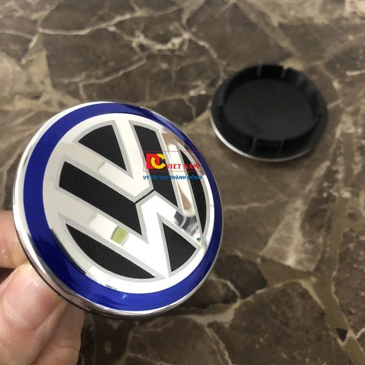 Logo chụp mâm, ốp lazang bánh xe ô tô Volkswagen, đường kính 55mm và 65mm