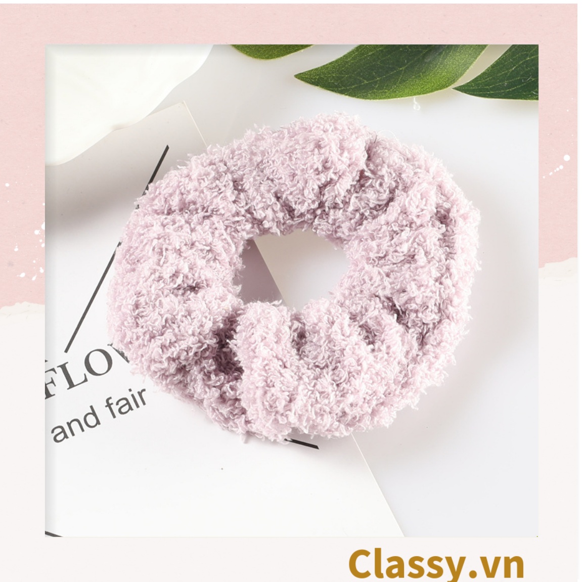 Dây cột tóc vải Scrunchies lông cừu bền chắc PK219