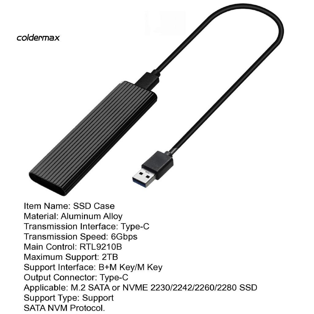 Vỏ Ổ Cứng 6Gbps SSD Case M.2 NGFF SATA Type-C Tản Nhiệt Tốt Cho Ổ Cứng SATA 2.5-inch