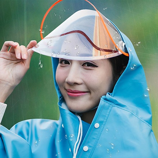 Áo mưa phản quang 1 đầu có kính cao cấp cho Nam và Nữ