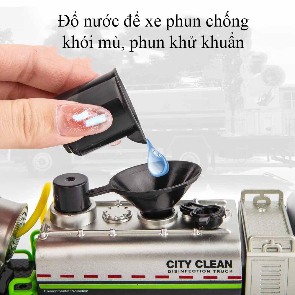 Đồ chơi xe ô tô phòng chống dịch bệnh, khử khuẩn bảo vệ môi trường phun được nước có nhạc và đèn