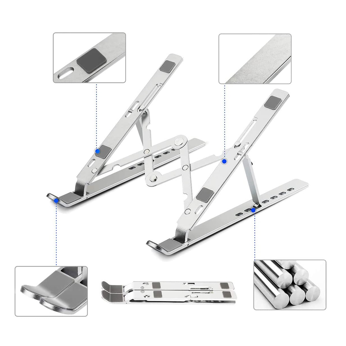 Stand/ Đế Nhôm Tản Nhiệt Dành Cho Macbook, Laptop Có Thể Gấp Gọn Và Điều Chỉnh 6 Nấc Độ Cao