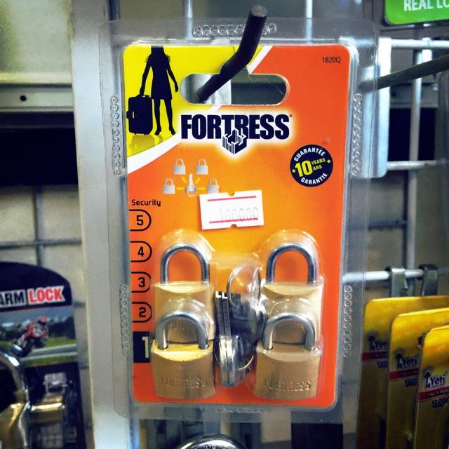 Bộ 4 ổ khóa vali Fortress 1820 Q thân đồng 20mm - khóa hành lý - MSOFT