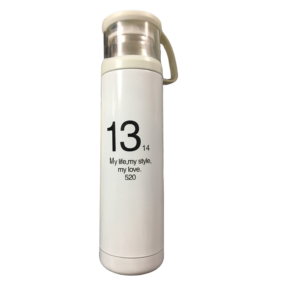 Bình Đựng Nước Giữ Nhiệt Inox 500 ML My Life, My Style, My Love - Có Nắp Làm Cốc Uống Nước