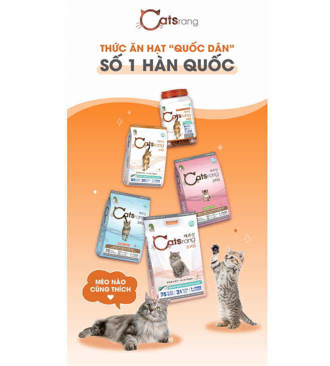 Thức Ăn Hạt Catsrang Cho Mèo Mọi Lứa Tuổi - 2Kg