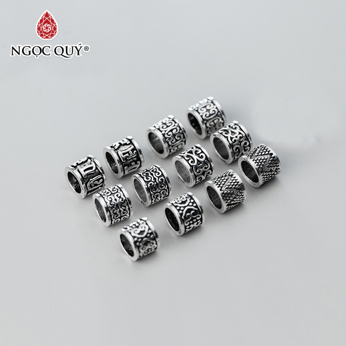 Charm chặn hạt họa tiết hoa văn - Ngọc Quý Gemstones