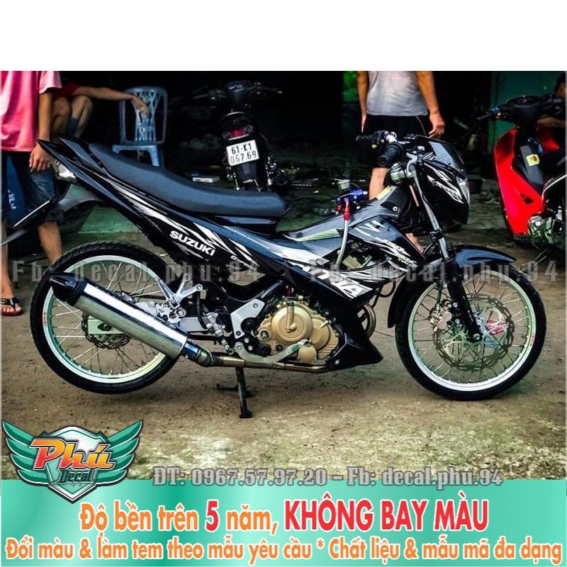 Tem rời xe Raider xăng cơ màu trắng đen