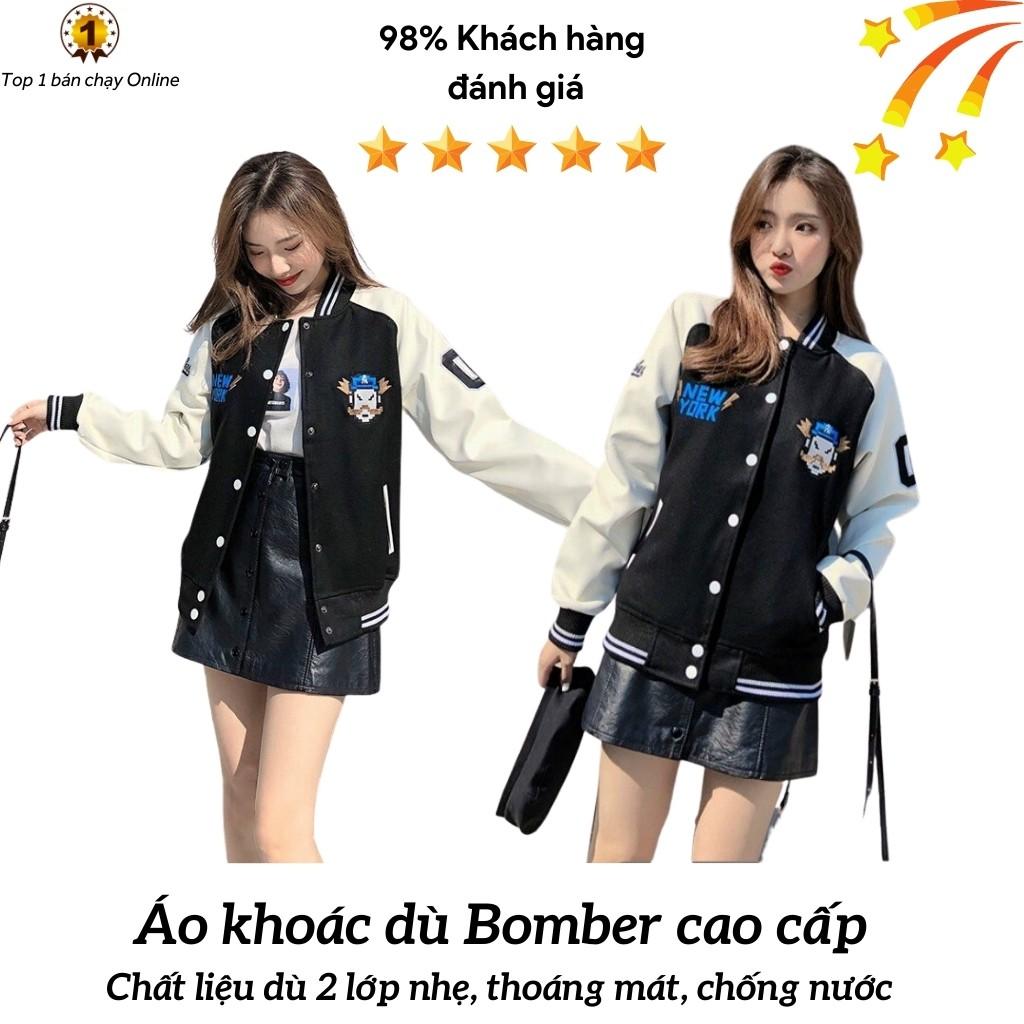 Áo khoác dù bomber nút bấm,thêu logo OEM KD3