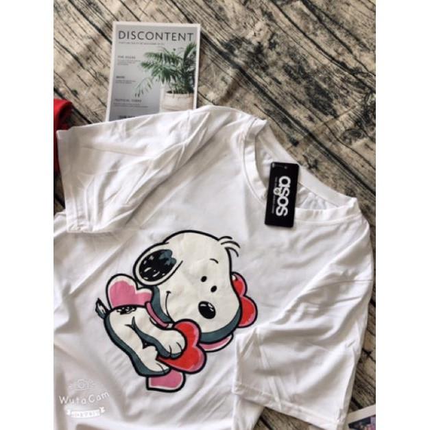 Bộ thun cộc tay quần short đùi in hình chú chó snoopy cute ngộ nghĩnh