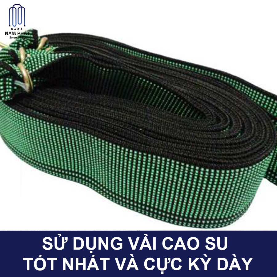 Dây ràng xanh lớn, dây su dẹp, dây chun chằn hàng 2 đầu móc loại tốt 2m5