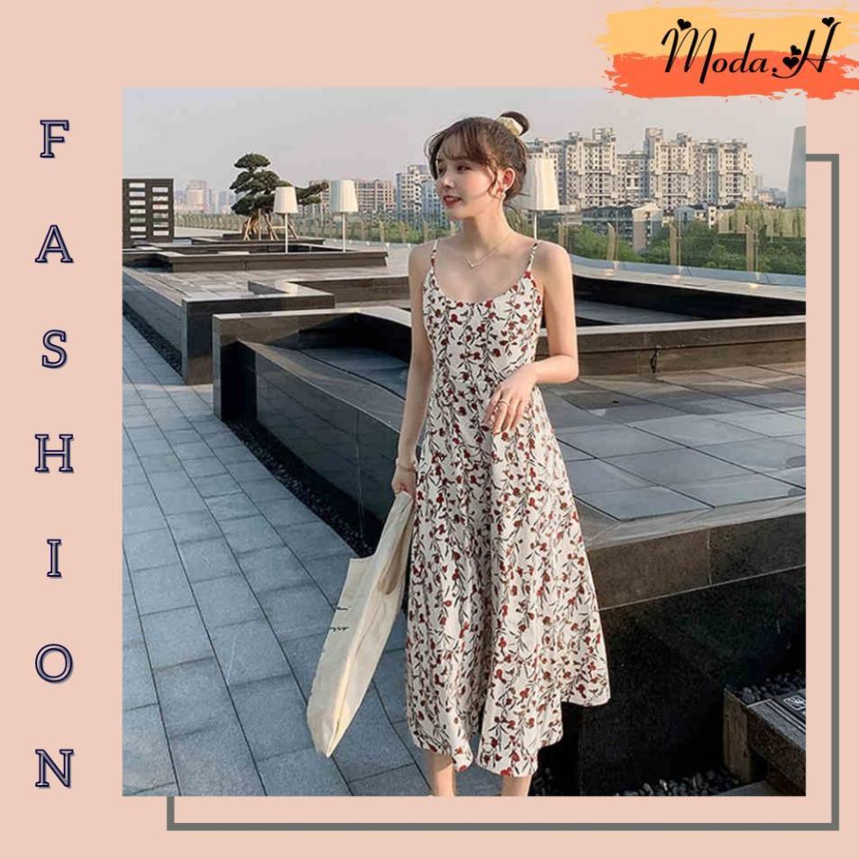 Váy Hai Dây Nữ, Váy Nữ Họa Tiết Hoa Nhí Hai Dây Nhẹ Nhàng Moda.H ! *
