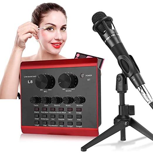 Sound card L8 có bluetooth thu âm, livestream cực đơn giản, có đầy đủ tiếng cười nói, vỗ tay bảo hành 6 tháng