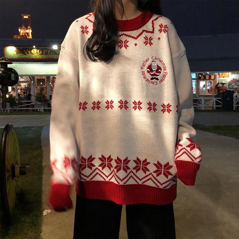 Áo len hoạ tiết giáng sinh merry christmas