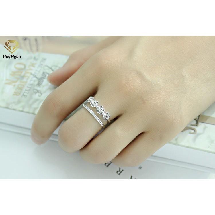Nhẫn bạc Ý 925 Huệ Ngân - Bông hoa free size RR1309