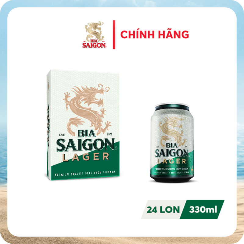 Thùng 24 Lon Bia Sài Gòn Lager 330ml