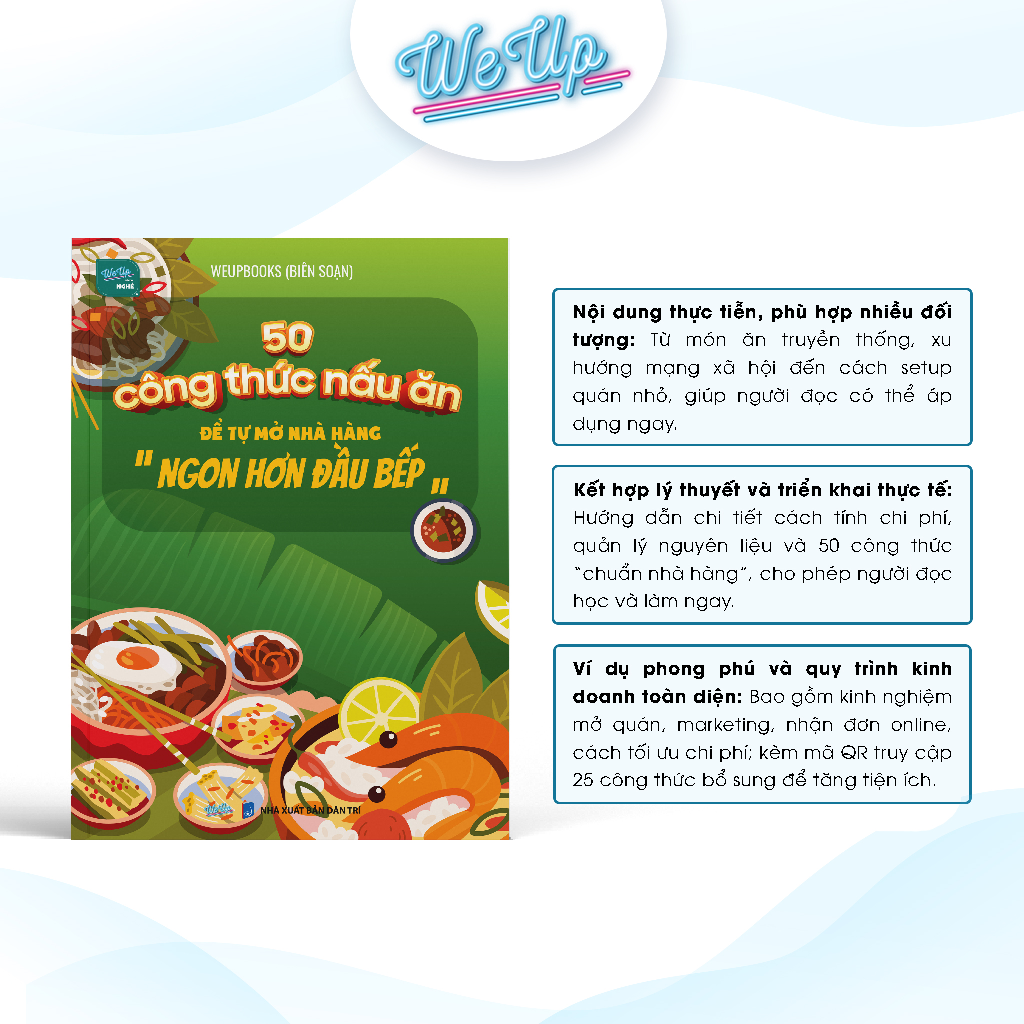 Combo 2 sách: 50 công thức nấu ăn, Hướng dẫn tự pha chế “Trà sữa &amp; Cà phê”