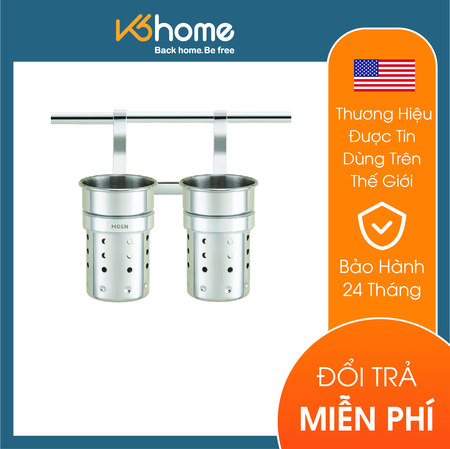 Ống đũa inox đôi Moen