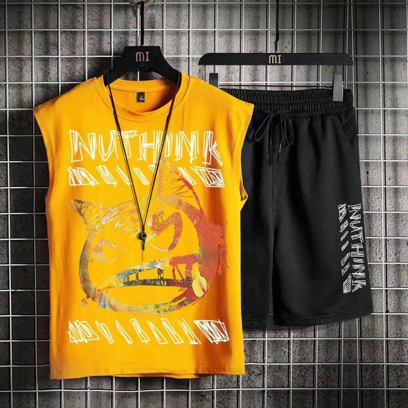 Bộ Đồ Thể Thao Hai Mảnh Áo Sát Nách Dáng Rộng Thời Trang Mùa Hè Size M-8XL Cho Nam