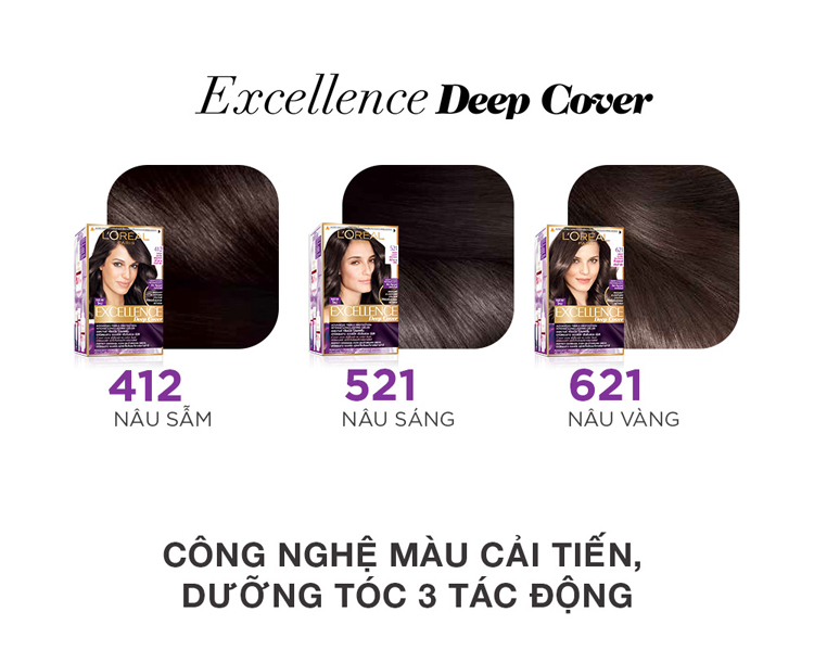 Kem Nhuộm Dưỡng Tóc Màu Thời Trang L'oreal Excellence Fashion 172ml - Màu 6.1 Nâu Khói