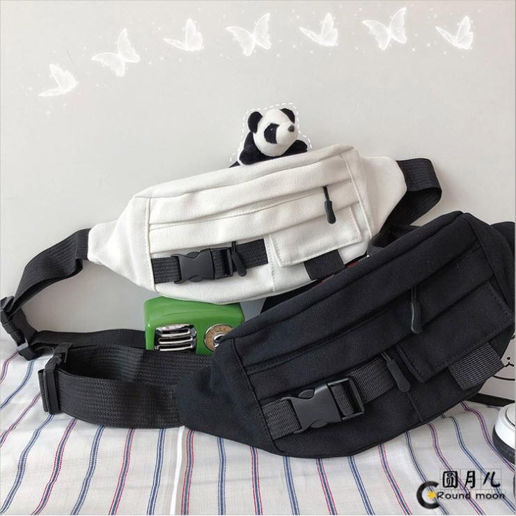 Túi Bao Tử canvas Thời Trang Unisex Cao Cấp Tặng Kèm Móc Khóa Dễ Thương