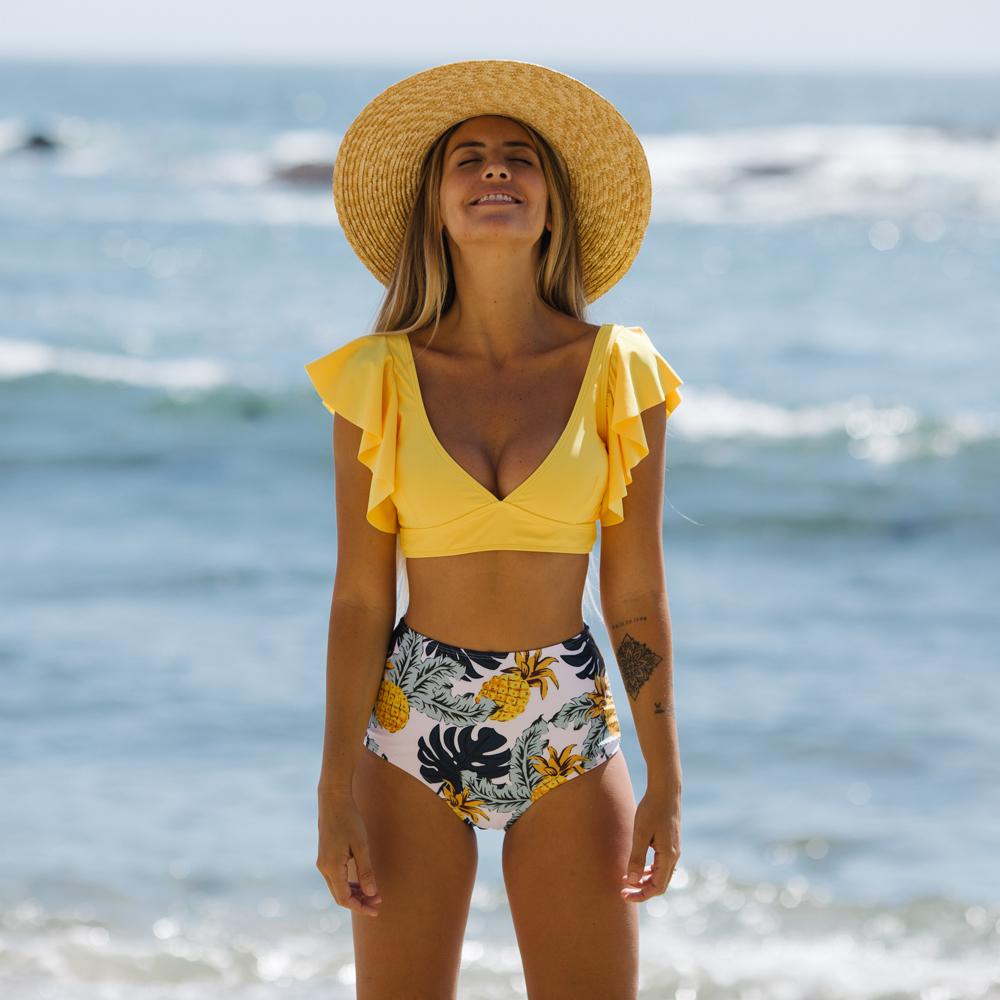 2021 Mới Đồ Bơi Quần Áo Bơi Nữ Cao Cấp Bikini Ren Bikini Bộ Đẩy Lên Áo Tắm In Hình Mặc Đi Biển Mùa Hè Biquini nữ