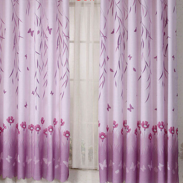 RÈM CỬA HOA CỎ TÍM SIZE 3M NGANG X 2M CAO
