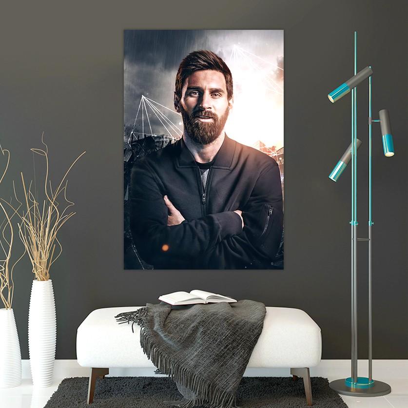 Bộ Ảnh Decor Messi | Tranh Dán Tường Cầu Thủ Bóng Đá Kích Thước 40*60 Dán Trang Trí Phòng Khách Phòng Ngủ Cá Nhân