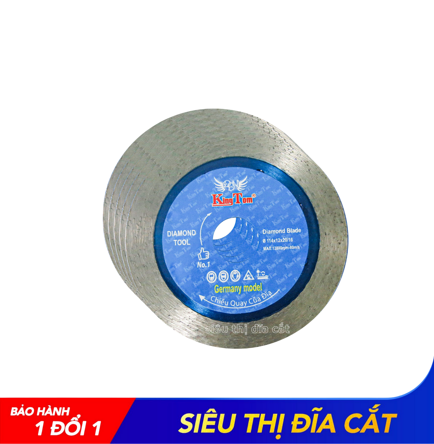 Lưỡi Cắt Gạch 100mm KingTom Me Dày Ướt - Siêu Bén - Siêu Bền