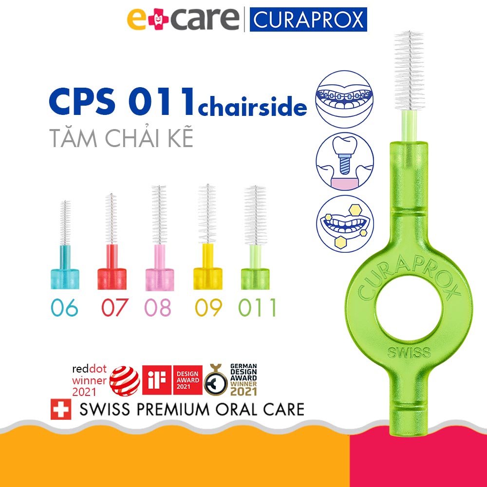 Bộ 4 bàn chải kẽ răng CURAPROX CPS chairside - Hồng 0.8mm