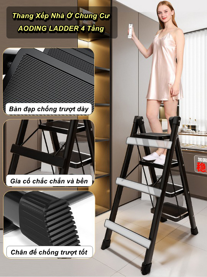 Thang Xếp Nhà Ở Chung Cư AODING LADDER 4 Tầng Cao Cấp - Home and Garden