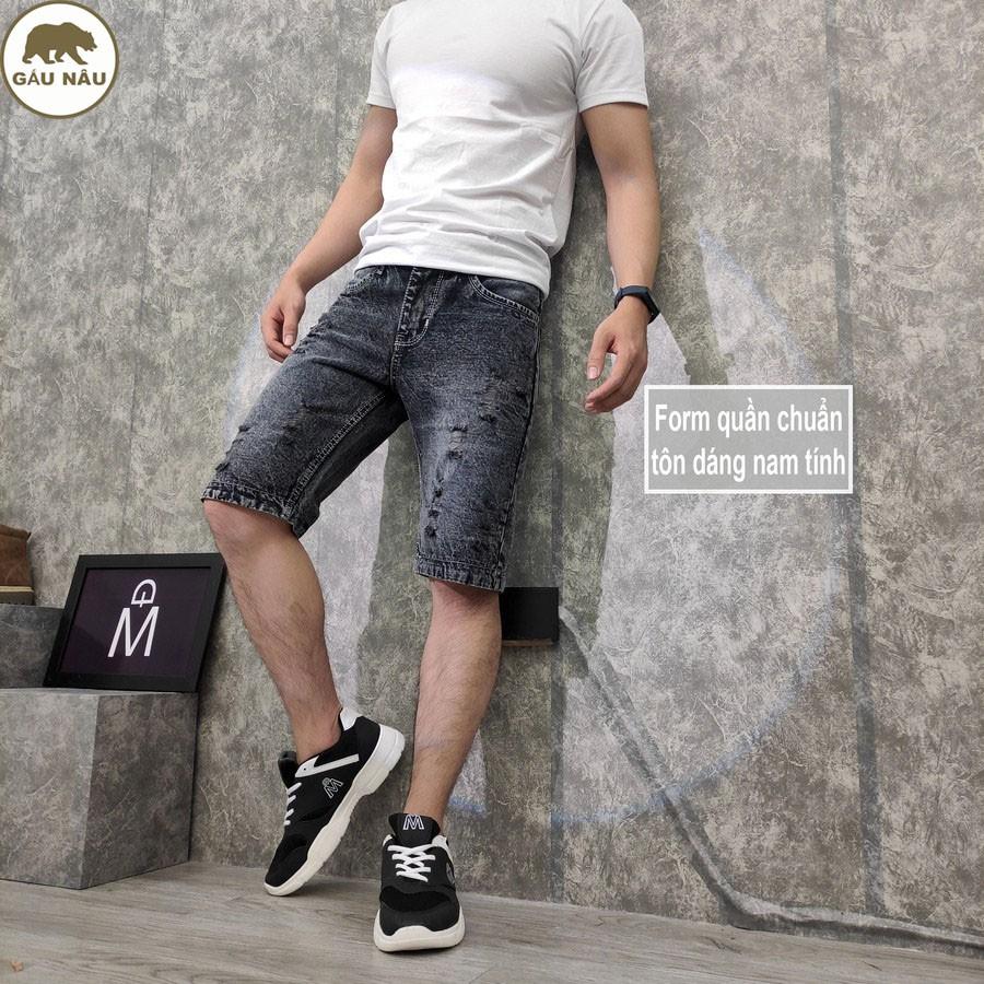 Quần short jean nam GN415 [có video ] màu chuẩn đẹp Gấu Nâu