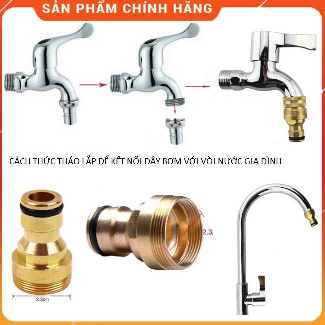 Bộ dây vòi xịt nước rửa xe,tưới cây ,tăng áp 3 lần, loại 7m,10m 206236 đầu đồng,cút đồng, + túi đựng bút