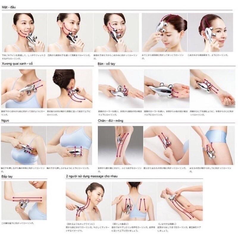 (Tổng kho) Con Lăn massage mặt, thanh lăn matxa 3D cao cấp Massage cơ thể: mặt, cánh tay, chân, mông và lưng