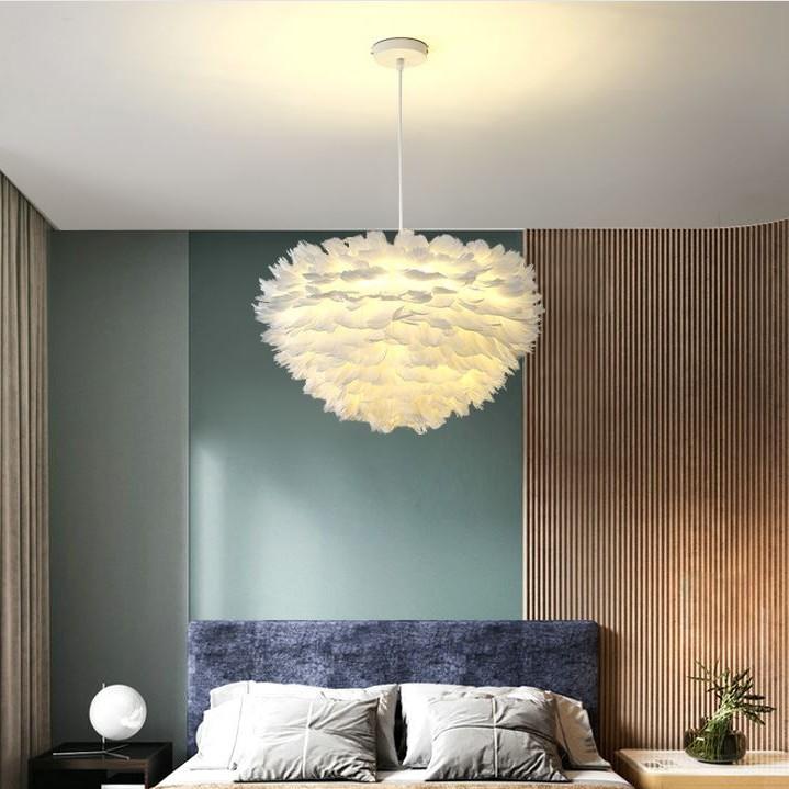 Đèn chùm ASTER lông vũ hiện đại, độc đáo, sang trọng với 3 chế độ ánh sáng - kèm bóng LED chuyên dụng